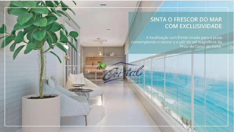 Imagem Apartamentos com 3 suítes FRENTE PARA O MAR no Canto do Forte - Praia Grande
