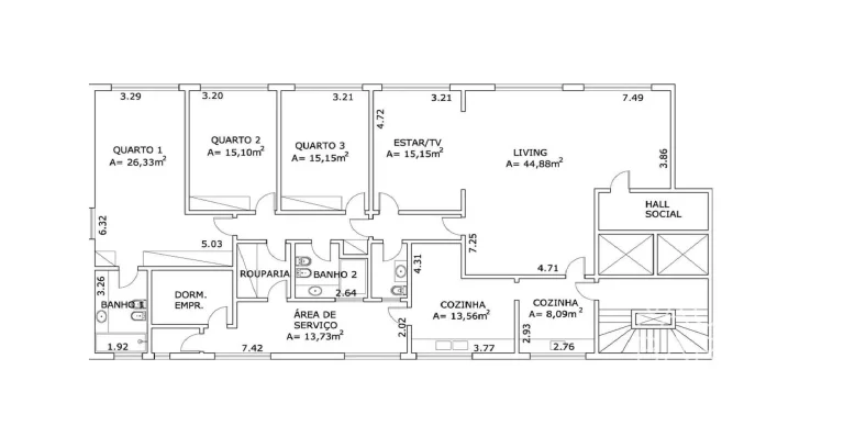 Imagem Itaim Bibi Venda - 3 dormitórios (1 Suíte) - 2 Vagas- 227m²