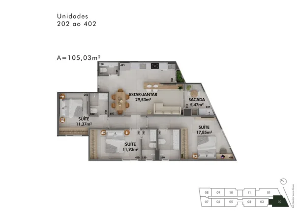 Imagem Apartamento 2 Dormitórios para venda em Florianópolis - SC