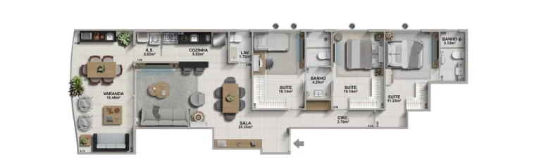 Imagem Cobertura de Luxo à Venda no Recreio dos Bandeirantes, Rio de Janeiro: 3 Quartos, 3 Suítes, 120,83m², 3 Vagas de Garagem