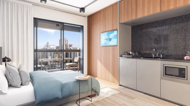 Imagem Apartamento à venda no Brooklin Paulista, São Paulo-SP: 1 quarto, 1 banheiro, 28m² de área - Edifício Uwin Brooklin.
