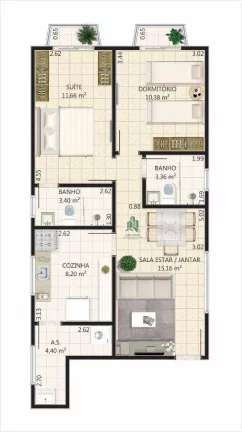 Imagem Apartamento à venda, 70 m² por R$ 330.000,00 - Boqueirão - Praia Grande/SP