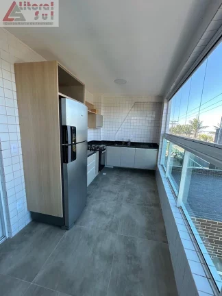 Imagem Imóvel de alto padrão para locação em Praia Grande-SP, Caiçara: 3 quartos, 1 suíte, 1 sala, 2 vagas, 104m².