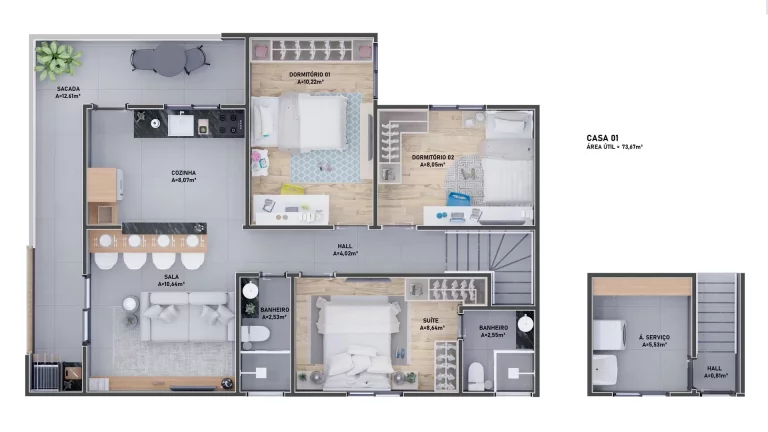 Imagem Sobrado de Condomínio com 2 dorms, Caiçara, Praia Grande - R$ 275 mil, Cod: 2254