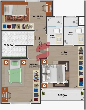 Imagem SOBRADO com 3 dormitórios à venda com 139.01m² por R$ 829.000,00 no bairro Estância Pinhais - PINHAIS / PR