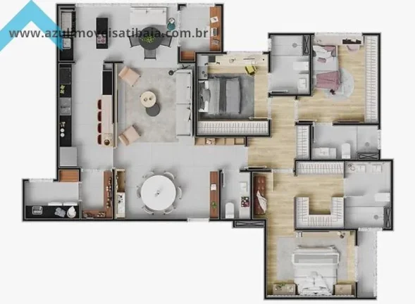 Imagem Apartamento para Venda em Atibaia, Vila Giglio, 3 dormitórios, 1 suíte, 4 banheiros, 2 vagas