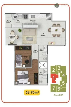 Imagem Apartamento com 2 dormitórios à venda, 68 m² por R$ 632.995,00 - Vila Guilhermina - Praia Grande/SP
