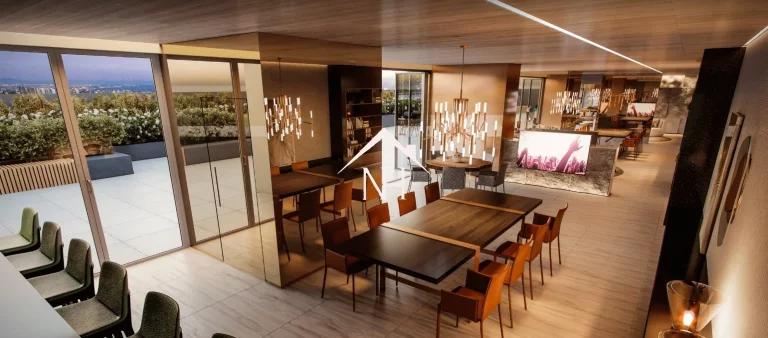 Imagem apartamento de 131m com 3 Suítes, Hall Privativo,2 Vagas, Terraço Gourmet, Academia, Churrasqueira, Brinquedoteca,Deck, Piscina,Solarium, Spa, Lareira