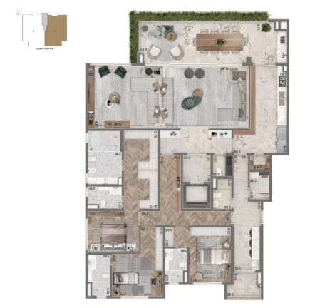 Imagem Apartamento de luxo à venda em São Paulo-SP, bairro Ibirapuera: 4 quartos, 3 suítes, 5 banheiros, 4 vagas de garagem, 355m² - Condomínio Portrait by Cyrela