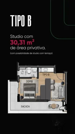 Imagem Apartamento Studio 22 m2 no Alto da XV/Centro em Curitiba.