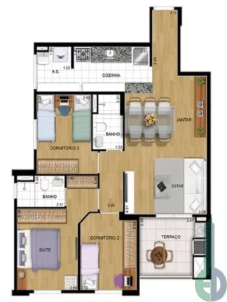 Imagem Apartamento à venda na Vila América, Santo André-SP: 3 quartos, 1 suíte, 2 banheiros e 2 vagas de garagem no Condomínio Club View!