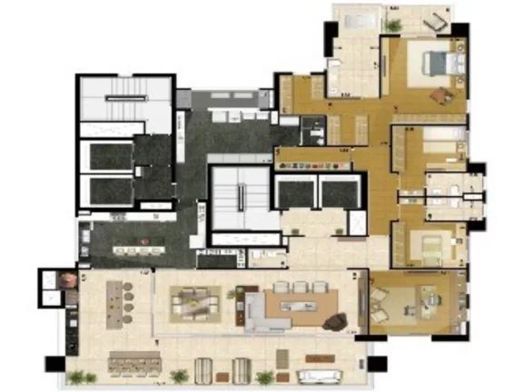 Imagem Apartamento de luxo no Edifício Josephine Baker, Jardim Anália Franco, São Paulo-SP: 5 quartos, 4 suítes, 5 banheiros, 6 vagas de garagem, 326m² de área.