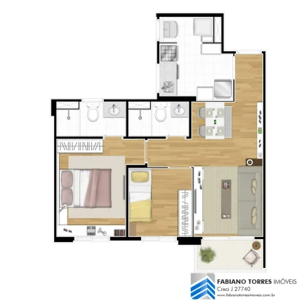 Imagem Apartamento com suite e lazer completo no Bairro Casa Branca em Santo Andre.