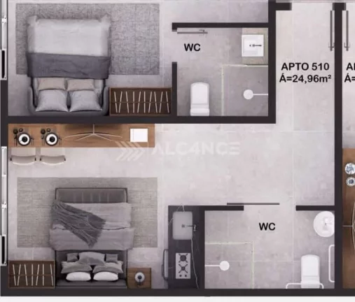 Imagem Apto Studio - 24,96 m² - Cabo Branco, João Pessoa/PB
