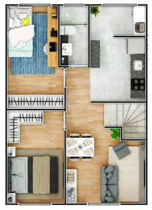 Imagem CASA COM 48.8 m² - GUILHERMINA - PRAIA GRANDE SP