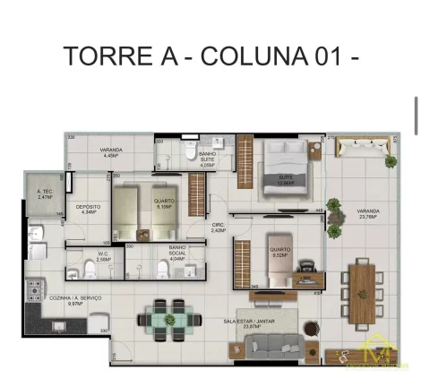 Imagem Apartamento com 3 Quartos à Venda, 122 m² em Itapuã - Vila Velha