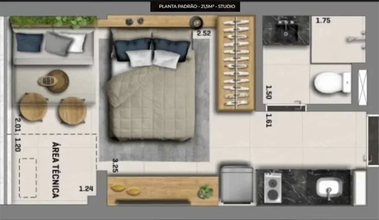Imagem Studio NIK Vila Mariana - 22,14 m² - A 1 minuto do Metrô Vila Mariana!