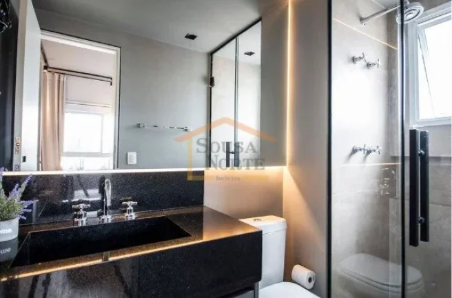 Imagem Apartamento mobiliado com 39m², 1 suíte, varanda, ar-condicionado na sala e no quarto, cozinha equ...