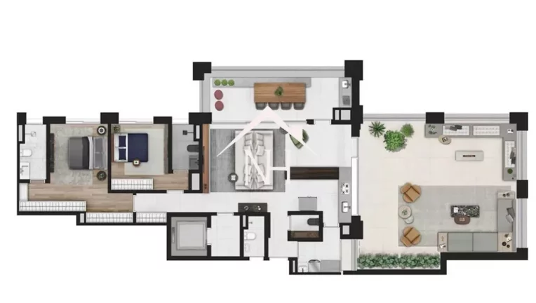 Imagem Apartamento de 195m c/ 2 suítes,hall privativo,2 vagas,terraço gourmet,espaço gourmet,pilates,fitness,playground,sauna,salão de jogos,piscina,delivery