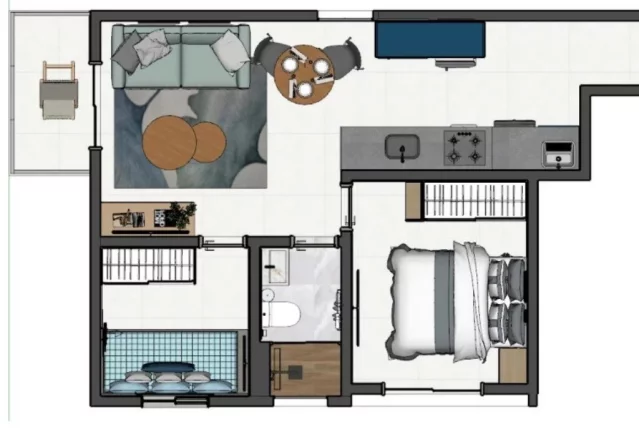 Imagem Apartamento à venda em Parque Novo Oratório, Santo André-SP: 2 quartos, 1 banheiro, 1 vaga, 44m² - Minha Casa Minha Vida!