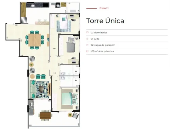 Imagem APARTAMENTO COM 102.48 m² - CENTRO - MONGAGUÁ SP