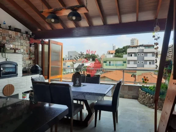Imagem Cobertura Nova,2 dormitórios ,cozinha gourmet, churrasq, fogão e forno a lenha, quintal,1 vaga ,bairro Vila Scarpelli em Santo André