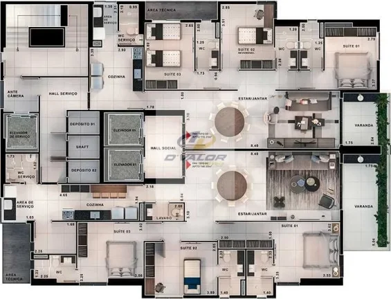 Imagem Vendo apartamentos com 117 m2, 146 m2 ou 149 m2, varanda gourmet, 3 quartos com 2 ou 3 suítes + 3 vagas