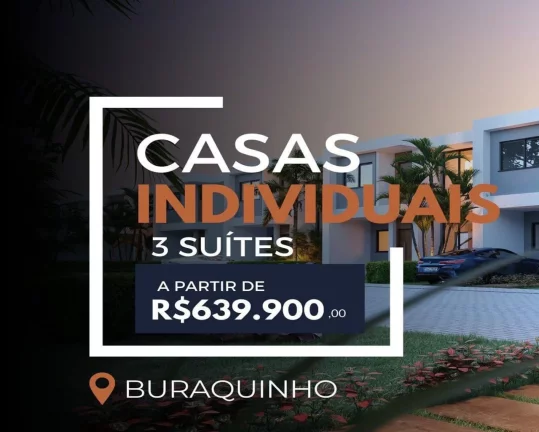 Imagem Venda de Casa em Condomínio de Alto Padrão em Buraquinho, Lauro de Freitas-BA: 3 Quartos, 3 Suítes, 2 Salas, 1 Banheiro, 2 Vagas, 100m².