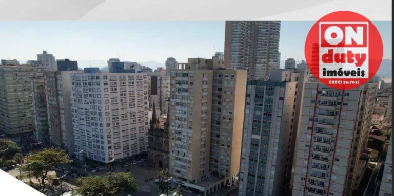 Imagem Na quadra da praia Apartamento com 2 dormitórios à venda, 76 m² por R$ 860.000 - Embaré - Santos/SP
