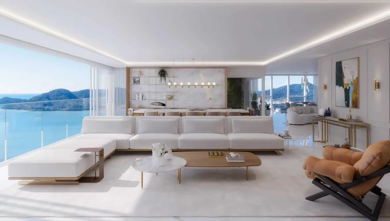 Imagem Apartamento de alto padrão com 4 suítes e 4 vagas de garagem na Beira mar de Balneário Camboriú/SC