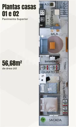 Imagem CASA COM 56.68 m² - TUPI - PRAIA GRANDE SP