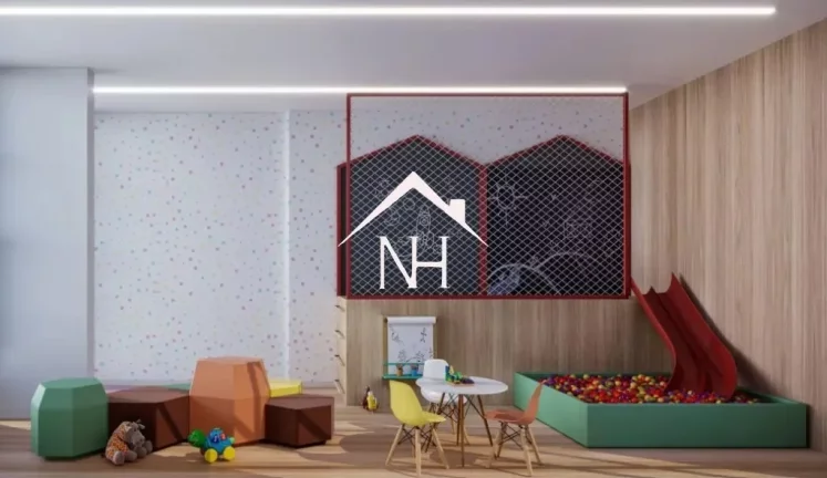 Imagem apartamento de 77m c/ 3 dormitórios (1 suíte), 2 vagas, terraço gourmet, Brinquedoteca, Piscinas, salão de jogos e festas, playground, academia, lobby