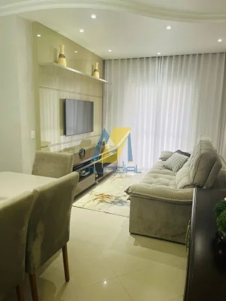 Imagem Sala 02 ambientes com teto rebaixado, cozinha e área de serviço separadas com planejados,02 dormit...