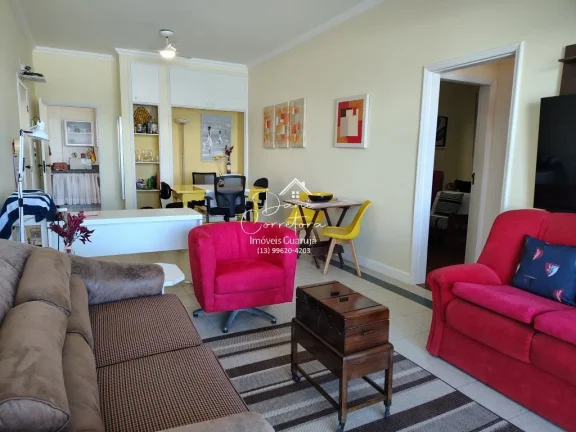 Imagem Apartamento à venda em Guarujá-SP, Pitangueiras: 2 quartos, 1 suíte, 2 salas, 3 banheiros, 1 vaga de garagem, 110 m² de área.