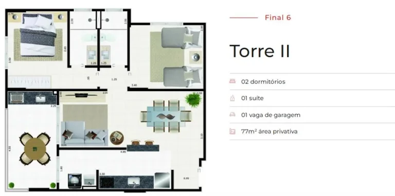 Imagem APARTAMENTO COM 77.35 m² - CENTRO - MONGAGUA SP