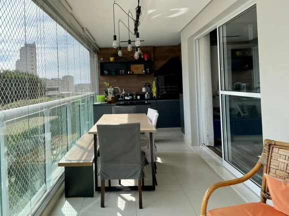 Imagem Apartamento 106 M², 3Q, 1 Suite, 2 banh, lavabo, toda marcenaria, churrasqueira gourmet fechada com ar split, semimobiliado, depósito, área de lazer.