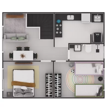 Imagem Casa de Condomínio com 2 dorms, Ocian, Praia Grande - R$ 255 mil, Cod: 2229