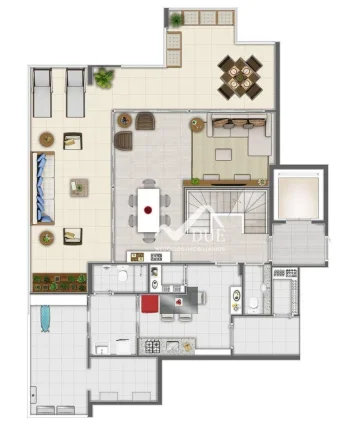 Imagem Cobertura com elevador interno, 3 suítes, 3 vagas, 33o andar à venda, 343 m² por R$ 3.700.000 - Gonzaga - Santos/SP