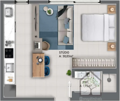 Foto do imóvel: Studio com excelente localização no Centro de Florianópolis