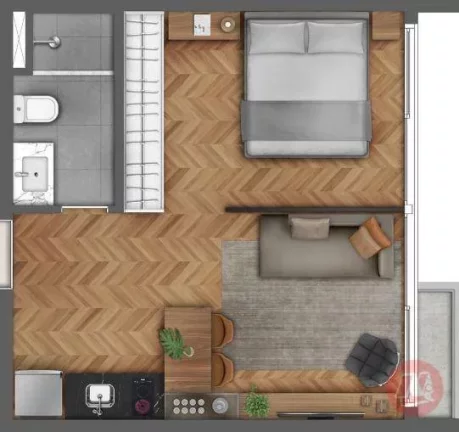 Imagem Loft,no bairro Rio Branco com infraestrutura.