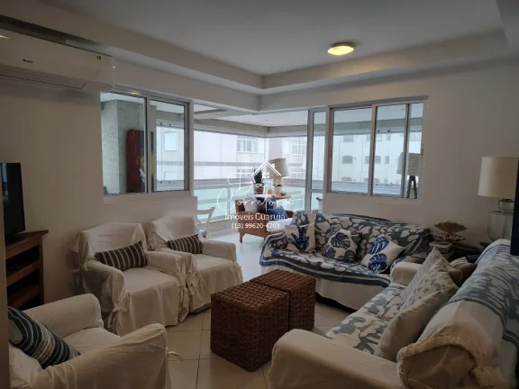 Imagem Aluguel de Apartamento Impecável na Vila Alzira, Guarujá-SP: 3 quartos, 3 suítes, 2 salas, 4 banheiros, 2 vagas, 149m².
