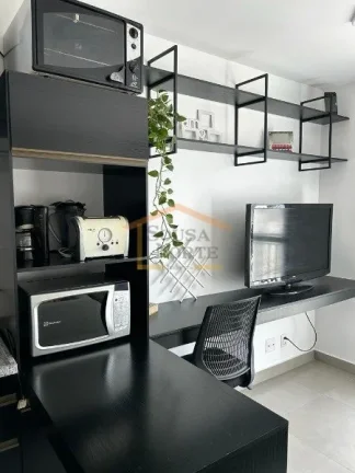 Imagem Apartamento 29m², 1 dormitório, mobiliado, sacada, conta com eletrodomésticos e utensílios, em a...