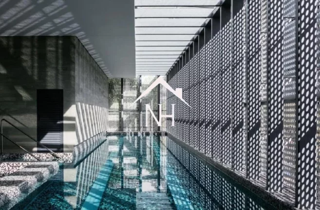 Imagem apartamento de 44m com 1 suíte, varanda, 1 vaga, Playground, Academia, Espaço Gourmet, Quadra Squash, Piscina aquecida, Churrasqueira, área verde