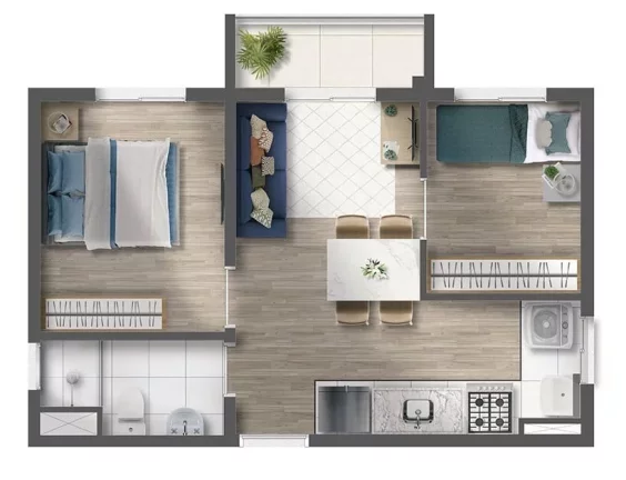 Imagem Apartamento à venda em Campos Elíseos, São Paulo-SP 2 quartos, 1 banheiro, 72,00 m² - Condomínio Mapp Rio Branco