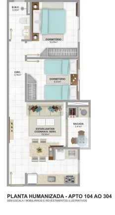 Imagem Apartamento à Venda em Serraria, São José - 2 Quartos, 65m²