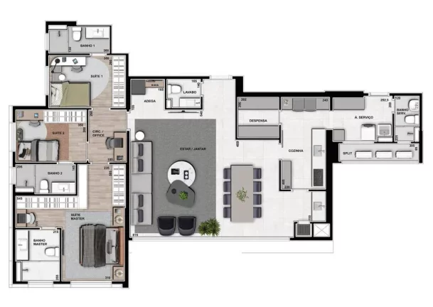 Imagem Hampton Apartamento Plaenge 165m² - 3 Suítes em Cuiabá