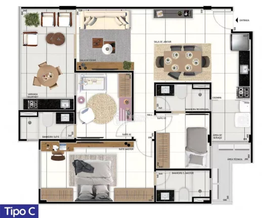Imagem Apartamento em condomínio fechado, 3 dormitórios à venda por R$ 582.000,00 - Edifício MAISON ÉTOILE - Recanto das Palmeiras - Teresina/PI