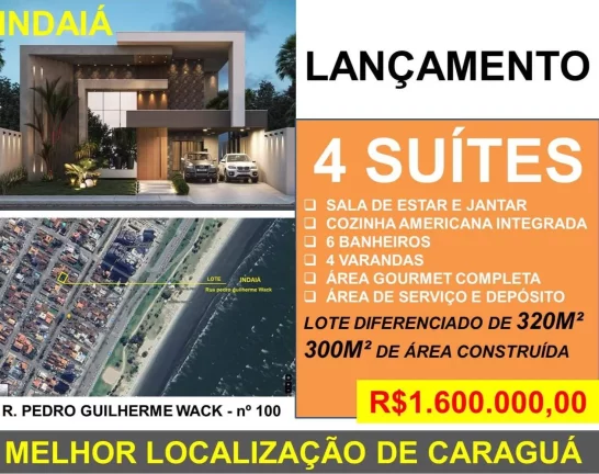 Imagem Casa alto padrão R$1.600.000,00, lançamento!!4 suítes-Caraguatatuba-SP