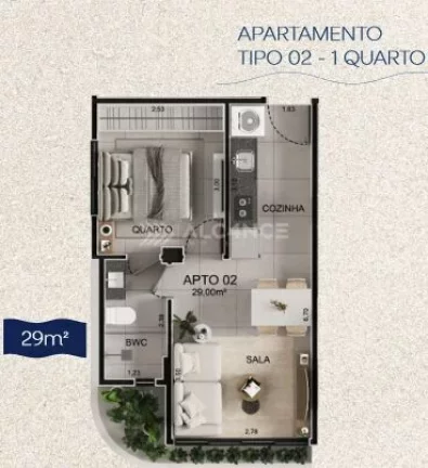 Imagem Apto - 1 Quarto - 29,5 m² - Intermares, Cabedelo/PB