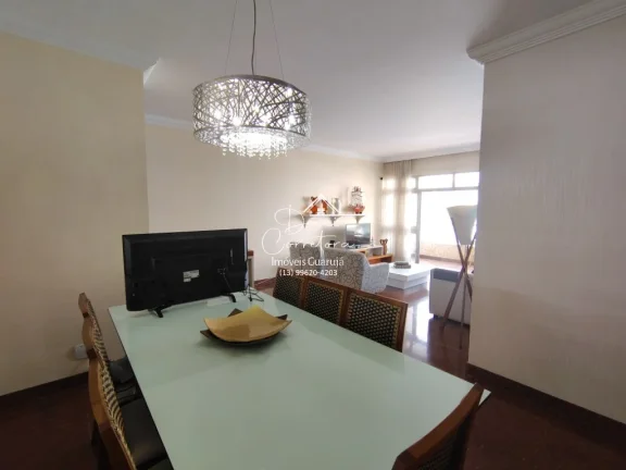Imagem Apartamento de 3 quartos com suíte, 2 salas e 2 vagas de garagem na Vila Luis Antônio em Guarujá-SP - 150,25 m² de área